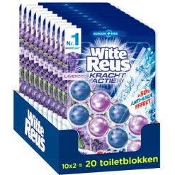 10x Witte Reus Toiletblok Kracht Actief Lavendel 2 stuks