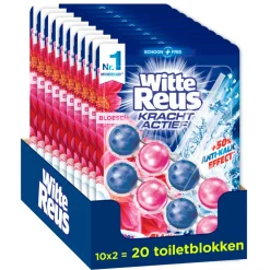 10x Witte Reus Toiletblok Kracht Actief Bloesem 2 stuks