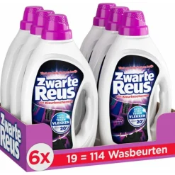 6x Witte Reus Vloeibaar Wasmiddel Zwarte Reus 19 Wasbeurten 855 ml