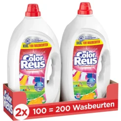 2x Witte Reus Vloeibaar Wasmiddel Color Reus 100 wasbeurten 4,5 liter