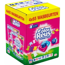 4x Witte Reus Wasmiddelcapsules 3+1 Power Caps Kleur 65 beurten
