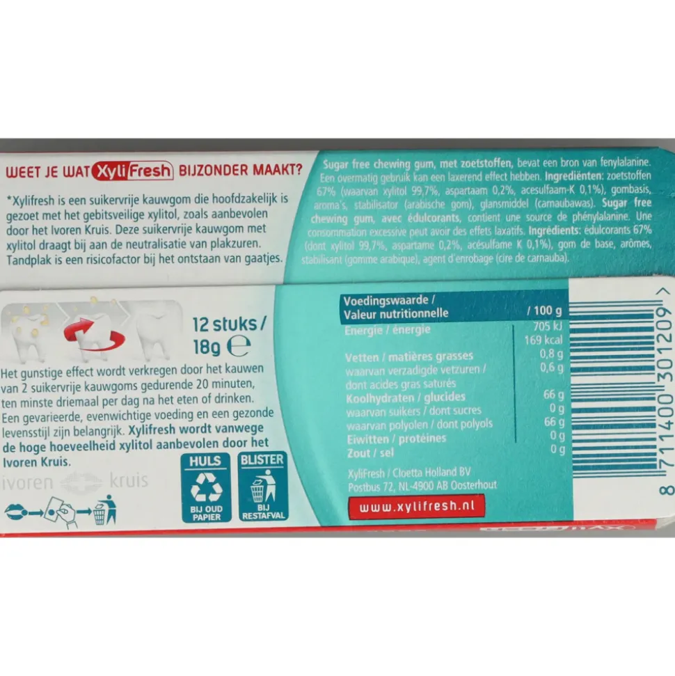 24x Xylifresh Kauwgom Mentholmint