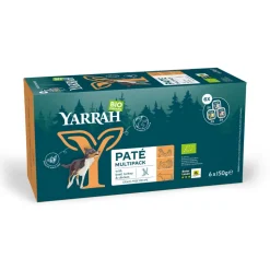 4x Yarrah Bio Hondenvoer Multipack Paté Graanvrij Kip & Kalkoen & Rund 6 x 150 gr