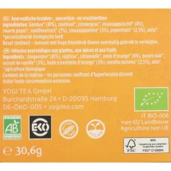 3x Yogi tea Biologisch Ginger Orange Vanilla 17 stuks