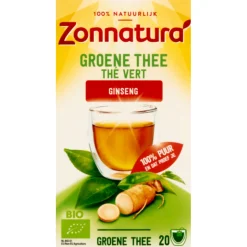 3x Zonnatura Groene Thee Bio Gingseng 20 stuks