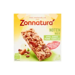 6x Zonnatura Noten Reep Appel Kaneel Biologisch 3 x 25 gr