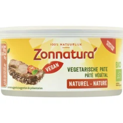 3x Zonnatura Vegetarische Pate Naturel Biologisch 125 gr