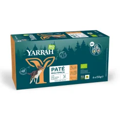 Yarrah Bio Hondenvoer Multipack Paté Graanvrij Kip & Kalkoen & Rund 6 x 150 gr