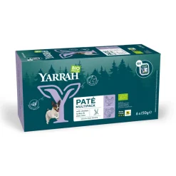 Yarrah Bio Hondenvoer Multipack Paté Graanvrij Kip & Kalkoen 6 x 150 gr