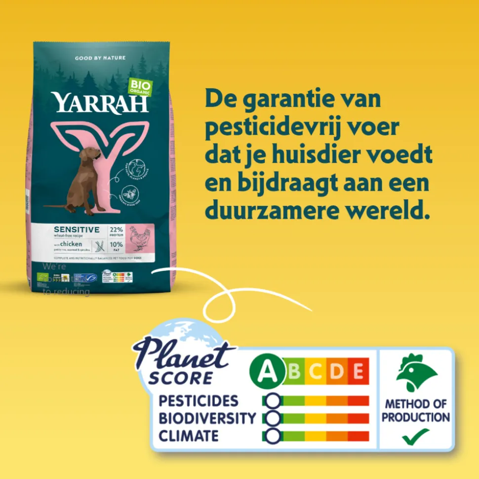 Yarrah Bio Hondenvoer Sensitive Adult Kip & Rijst 10 kg