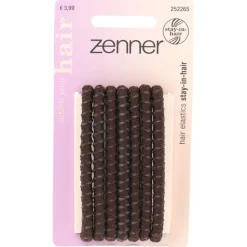 Zenner Elastieken Stay in Hair Bruin 7 stuks
