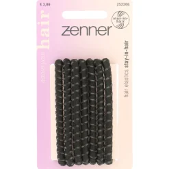 Zenner Elastieken Stay in Hair Zwart 7 stuks